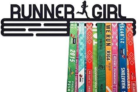 United Medals Runner Girl Sports Ekran za vješalice | Stalak za držač čelika | Zidni okvir