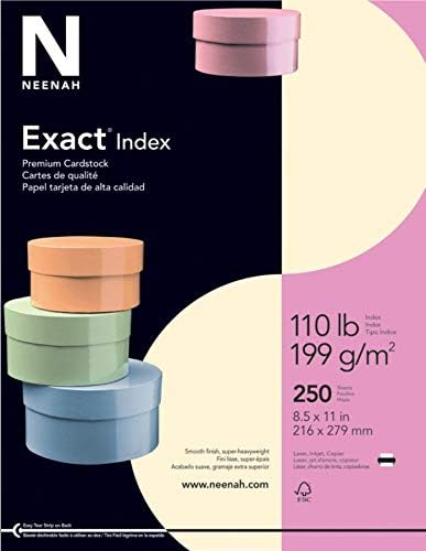Neenah exact Index Cardstock, 8.5 x 11, 110 lb/199 gsm, slonovača, 250 listova