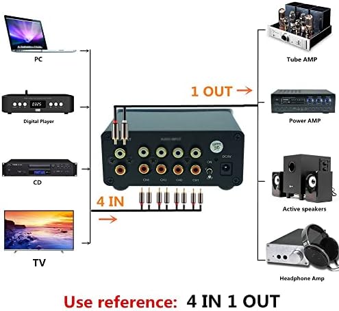 N / A prekidač audio signala 4 Ulaz 1 OUT HIFI Stereo RCA prekidač Splitter