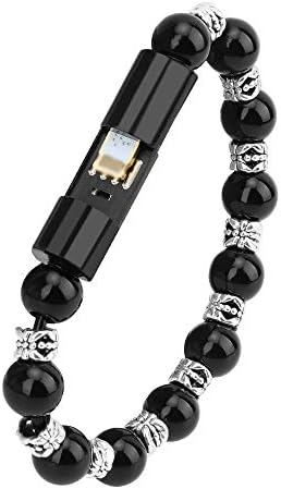 GXCDIZX Crna punjenja narukvice kablovski punjač kabel modni molitvene perle ručne pruge