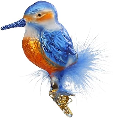 Inge Glas Bird Clip-On Icebird 10024S014 IGM njemački Blown Glass Božić Ornament
