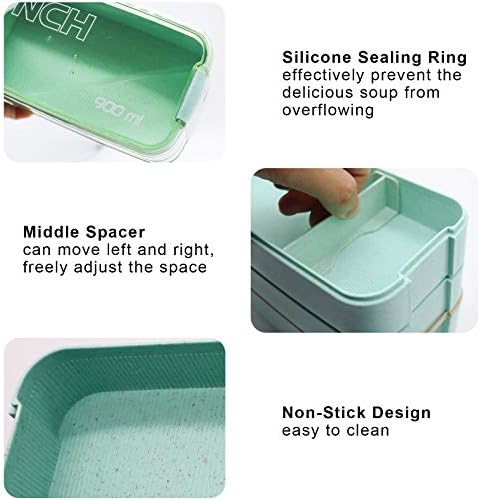 Koccido Bento Box kutija za ručak, japanska kutija za ručak 3-u-1 odjeljak, nepropusna za ručak kutija za