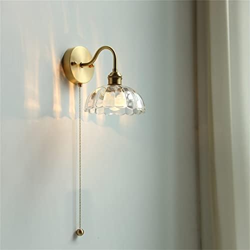 ZLXDP staklo bakar LED zidna svjetla za kućni lanac prekidač ogledalo za kupatilo u spavaćoj sobi moderno