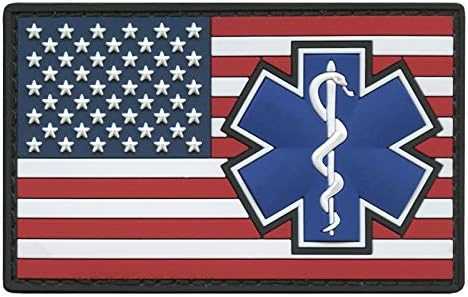 SAD Amerika zastava EMS EMT Paramedic Medic Med Tactical Morale PVC gumeni dodir