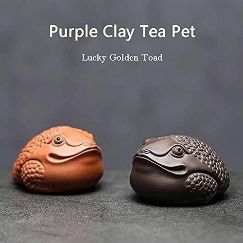 Sogudio Biljni čaj za čaj ljubičasta čaj za kućne ljubimce Lucky Golden Toad ukrasi čaj set