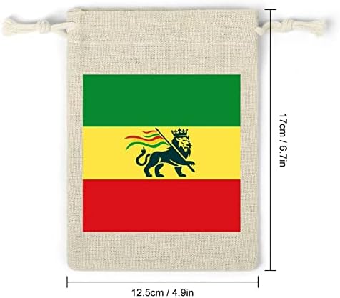 Ethiopian Rastafarian Lion Flag Drawstrings storage torbe Candy poklon torbice za višekratnu upotrebu sklopivi i kompaktni višenamjenski džepni paket 8kom