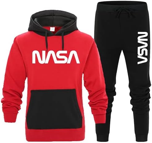 MOUNSHET NASA Hoodie Set pismo Hoodie + pantalone flis debeli džemper Unisex Trend Casual Sportski