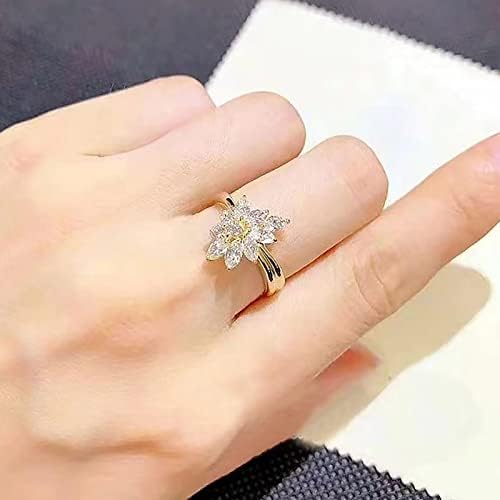 Muški Prstenovi Modni Mali Svježi Zlatni Kreativni Cvijet Micro Set Cirkon Nakit Rođendanski Prijedlog Poklon Vjenčani Prsten