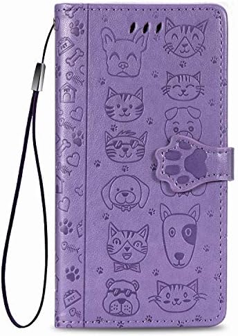 Hutaous Galaxy A71 5G torbica za novčanik,slatka mačka pas djevojke žene Poklon zaštitna torbica,PU
