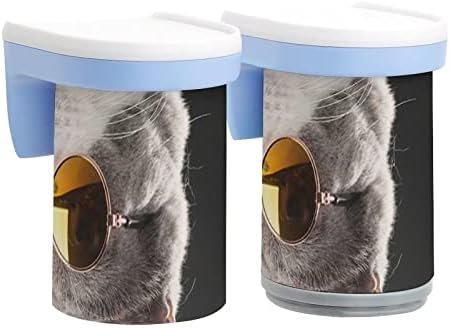 Nudquio modne naočale Mačke za zube za zube Jedan par Magnetni četkanje šalice Zidne montirane kupaonice