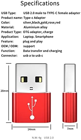 Boxwave adapter kompatibilan sa Xiaomi 12S ultra - USB-A do C portchanger, USB tip-C OTG USB-a pretvaračkim podacima za punjenje za Xiaomi 12s ultra - metalik srebrni