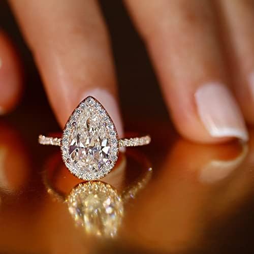 Ženski prstenovi modni vodeni kap srebrni kubični cirkonijski prsten za vjenčani prsten za brisalni prsten za angažman za žene za žene nakit boho prstenovi