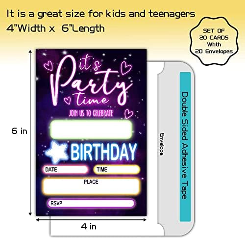 Party Time - Kartica za rođendanska pozivnica 4 x 6 - Bday Pozovite ideje za mlade djevojke dječake