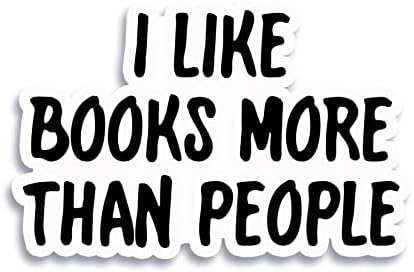 Volim knjige više od ljudi naljepnica naljepnica za notebook laptop automobila 5,5 x3,5