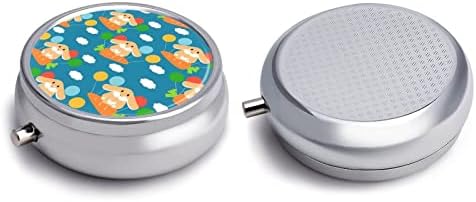 Kutija za pilulu slatka zeca za zec sa mrkvom okrugle lijekove tablet futrola Prijenosni pilula