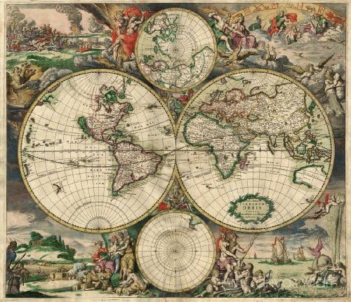 Karta svijeta-platnena ili zidna Umjetnost