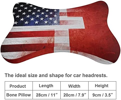 SAD i švicarska zastave Jastuk za automobilom od 2 kostiju auto glavne grede jastuci jastuk za putni automobil
