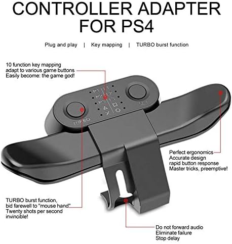 PS4 kontroler vesla, paket udara za PS4, crni taster za leđa, FPS Dominator Mod uređaj Eliminator PS4 kontroler dodaci sa neklizajućim silikonskim analognim prikrivanjem palica