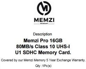 MEMZI PRO 16GB klase 10 80MB/s SDHC memorijska kartica za Panasonic Lumix DMC-GF3, DMC-GF3C, DMC-GF3K, DMC-GF3W, DMC-GF3X, DMC-GF2, DMC-GF2C, DMC-GF2K, DMC-GF2W digitalne kamere