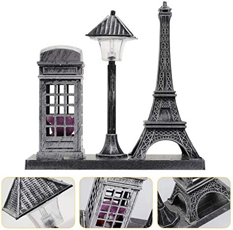 BESPORTBLE Retro svetleća lampa Eiffelov toranj sa telefonskom govornicom noćna lampa za uređenje radne površine