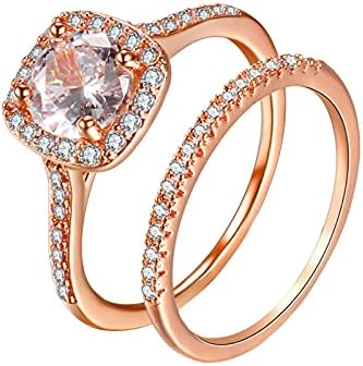 Ženska zlatna rhinestone Dva nakita 610 prstenaste prstenove ružine veličine Veliki bijeli prstenovi anime