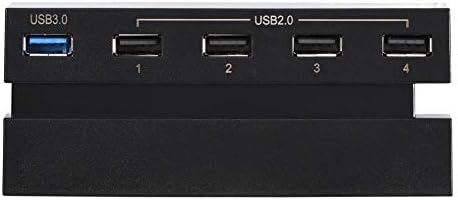 BEWINNER USB Hub za PS4, 5 portova/Multi-portova/niskog profila/jednostavna instalacija/Moderan Hub ABS Hub za PS4 konzolu za igru sa USB 3.0 i USB 2.0 portom