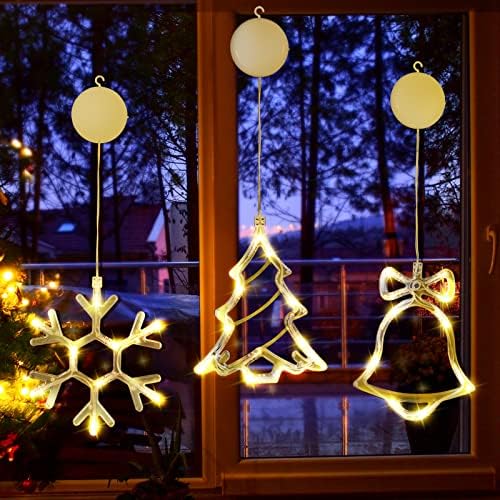 FAMKCY Božićna dekoracija prozora svjetla, Božićna unutrašnja svjetla prozor viseća dekoracija svjetla Party