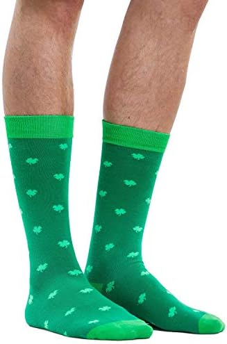 Pripiti Vilenjaci muške čarape za Dan Svetog Patrika-smiješne zelene čarape za muškarce St. Paddy