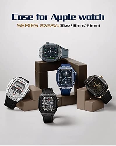 Befia najnoviji komplet modifikacije u stilu Carbon Fiber, za Apple Watch Band Ultra 8 7 6 SE 5 4 Metal mod komplet, za iWatch 45mm 44mm Fluororubber Watch remen