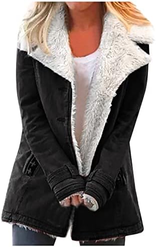 Nokmopo džemper za žene Žene Ležerne prilike modne labave solidne boje Plus Plus Fleece Collar Pocket Jacket
