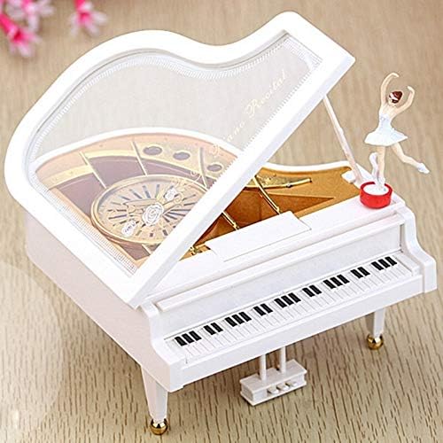 Zlbyb Vintage Music Box Mini klavir Rotirajući rođendan Poklon stol Decor Poklon za djevojku