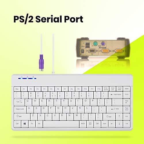 Perixx Periboard-409PW ožičena PS2 mini tastatura - 12.36x5.75x0,79 inča Dimenzija - bijela - američki
