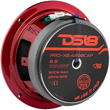 DS18 PRO-X6.4RGBCAP 6,5 Zvučnik srednjeg raspona 500 WATTS 4-Ohms zvučnik sa RGB LED svjetlima - Premium Quality Pro audio zvučnici vrata za automobil ili kamione stereo zvučni sistem - 2 zvučnika