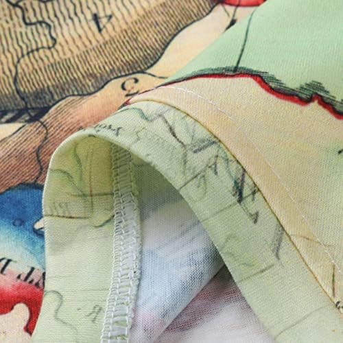 DSODAN vojnički majice kratkih rukava za muške, ljetne mape svjetskih smiješnih tiskanih vintage