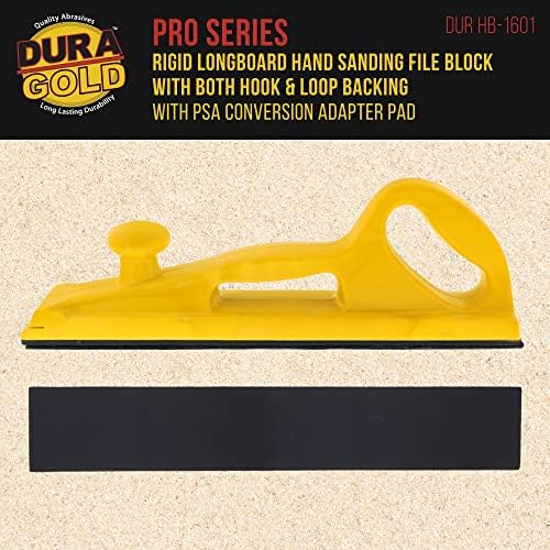 Dura-Gold Pro serija kruti Longboard ručni Brusni blok datoteka sa kukom & petlja podlogom i PSA adapterom & amp; 320 granulacija PSA Longboard brusni papir 20 Yard Roll, 2-3/4 Wide