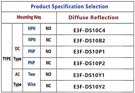 UMCNVV 1kom difuzna refleksija fotoelektrični prekidač infracrveni senzor blizina prekidača E3F-DS10C4 / B2 / P1 / P2 / Y1 / Y2 NPN PNP NO NC M18 0-10cm
