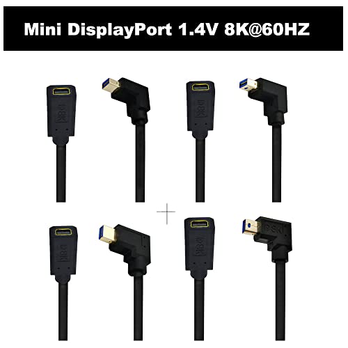 Kework 12 inča Mini DisplayPort 8K produžni kabel, 90 stupnjeva ugaonog kuta mini DP muški do mini DP