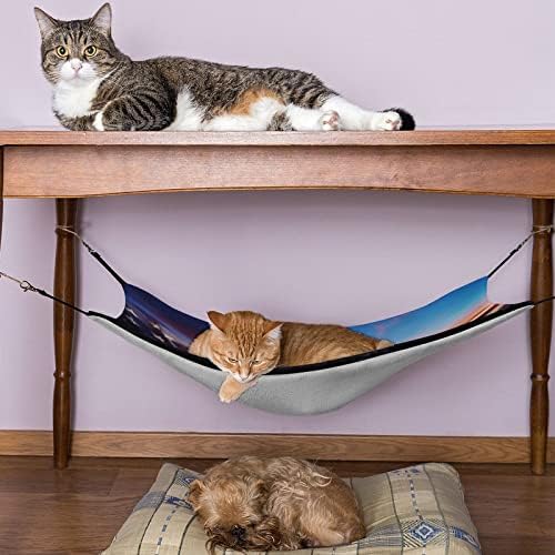 Viseća mreža za mačke sa američkom zastavom i orlom, krevet za kućne ljubimce prozračno viseće gnijezdo pogodno je za mačke štene u zatvorenom i na otvorenom viseću mrežu za mačke