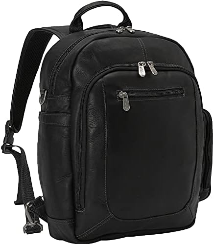 PIEL kožna bakpa za laptop / torba na rame, crna, jedna veličina