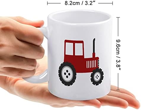 Crveni traktor Print šolja Coffee Tumbler keramička šolja za čaj Funny poklon za kancelarijski dom Žene Muškarci