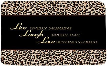 Leopard Print Inspirativni citati Mat za kupanje Live Laugh Love motivacijske riječi spajanje