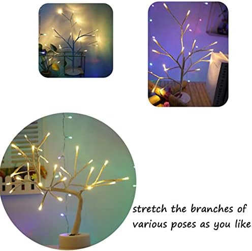 LIUHD TABLETOP BONSAI SVJETLO 16 LED božićna breza Drvo svjetlo Bonsai lampica toplo bijela Xmas unutarnji ukrasi