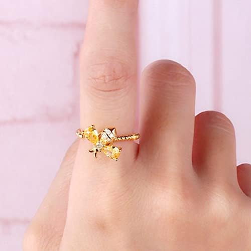 Prstenovi za muškarce Podesive mojoj kćeri pčelinji rotirajući prsten pčelinji pčelinji prsten od rinestone minimalistički anksiozni prsten poklon za njenu povratku u školskog poklona nacrt prstena