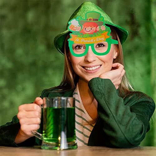 GIANTRUMP 24 kom St Patricks dan naočare Irski papir naočare djeteline naočare za St. Patrick Dan Foto rekviziti stranka favorizuje zeleni party dekor