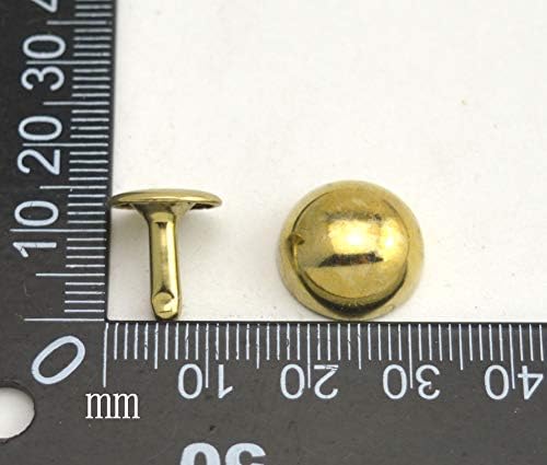 Wuuycoky Light Golden Dvostruka kapa za zakovice od gljiva Metalna kapa 15 mm i pošta 10 mm pakovanje od 100