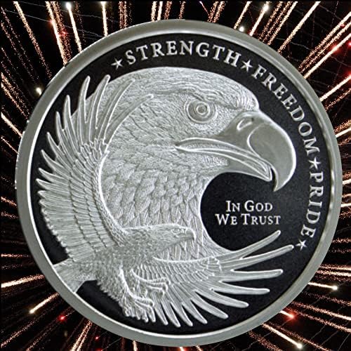 1 Troy oz. Srebrni orlov | Komemorativni komad napravljen od .999 Fino srebro proizvedeno u SAD-u + uključuje besplatnu zaštitnu kapsulu