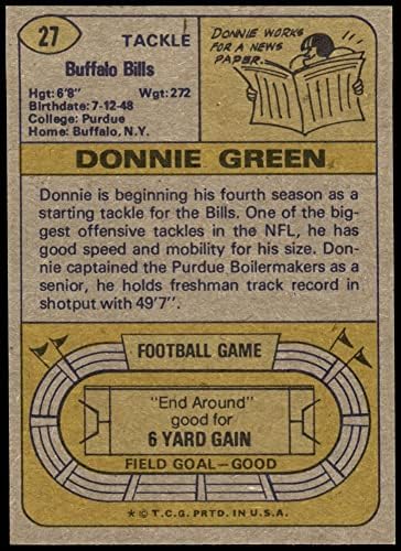 1974 FAPPS 27 Donnie Green Buffalo Bills NM / MT račune Purdue