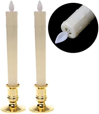 Canlestick 2pcs Električna treperka LED svjetla za svijeće sa 2 uklonjive zlatne baze