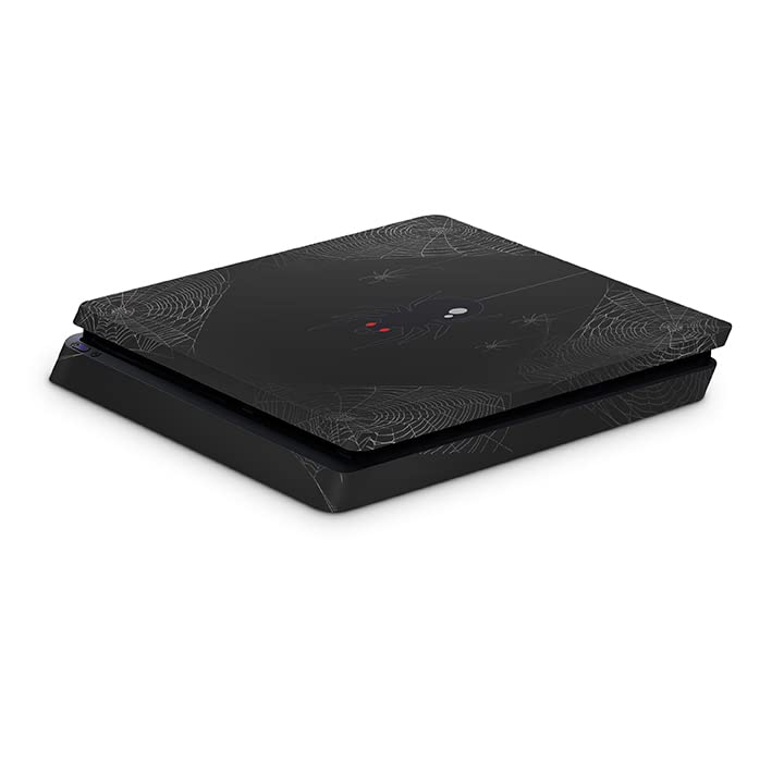 ZOOMHITSKINS PS4 tanka koža, kompatibilan za Playstation 4 Slim, Spider crna crvena udovica, 1 PS4 tanka konzola kože, izdržljiv & Fit, jednostavan za instaliranje, 3m vinil, napravljen u SAD-u