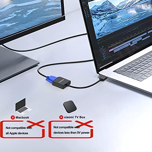 FEMORO HDMI na VGA adapter Converter 1080p, HDMI muški na VGA Ženski adapter kabl za PC, Laptop, DVD,